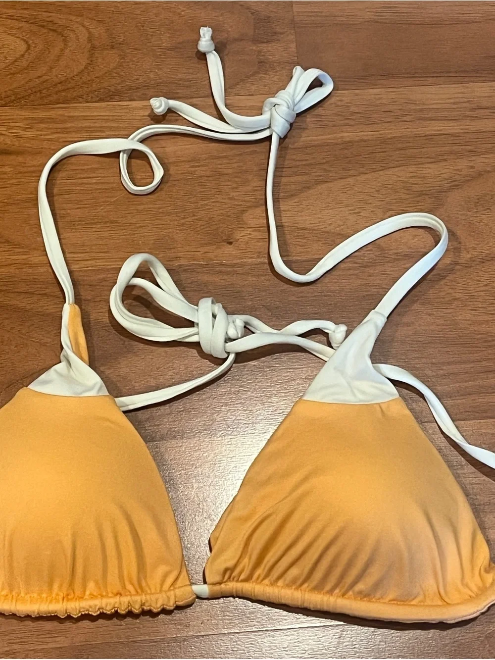 Monday Swimwear Two-Tone Orange & White Triangle Bikini - NWT - Size M